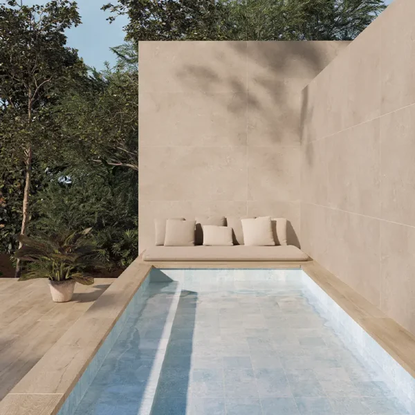 Mosaïques phosphorescentes pour piscine en vert éclatant dans l’eau