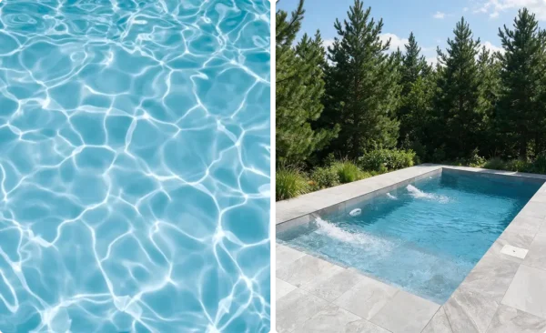 Carrelage Bali gris dans une piscine au style sobre et élégant